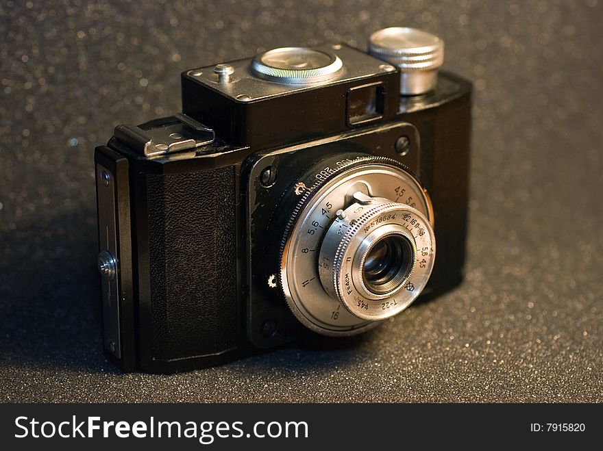 Old Russian film photo camera. Old Russian film photo camera