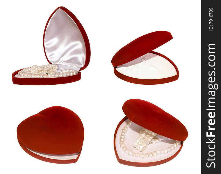 Heart shaped red box set