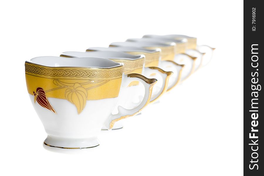 Color cup isolated on white.