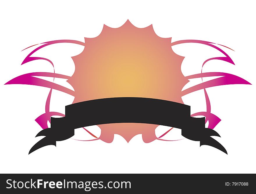 Abstract symbol with copy space and banner. Abstract symbol with copy space and banner.