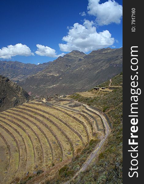 Inca terraces in pisac (peru). Inca terraces in pisac (peru)