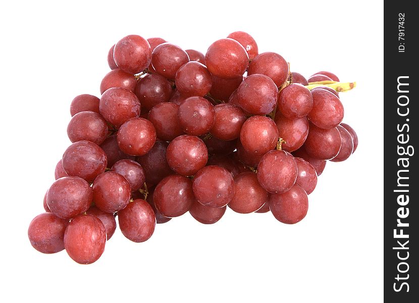 Bunch of grapes isolated against a white background