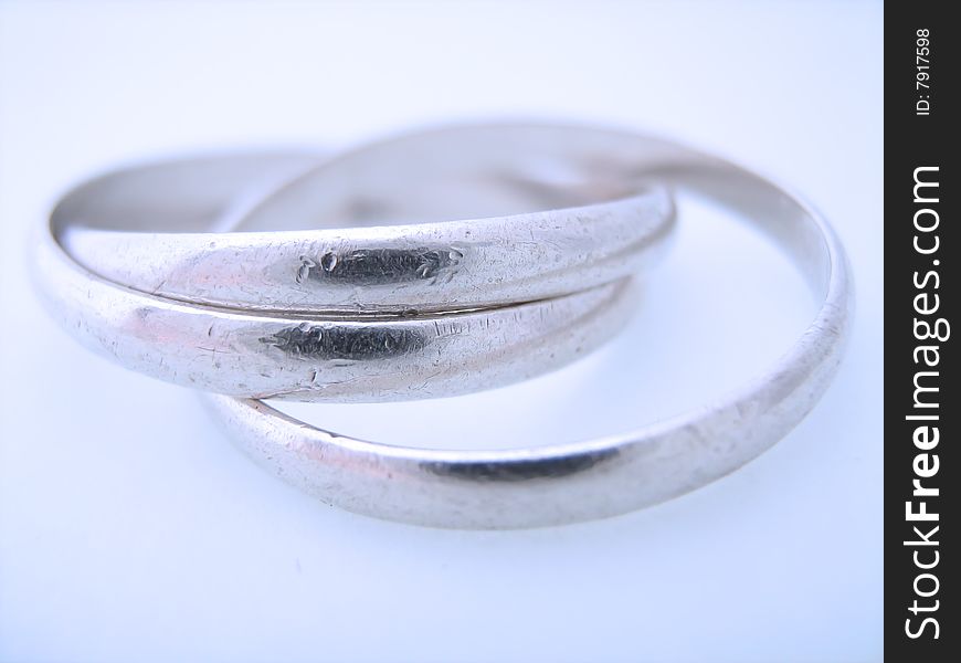 Old metal rings close up