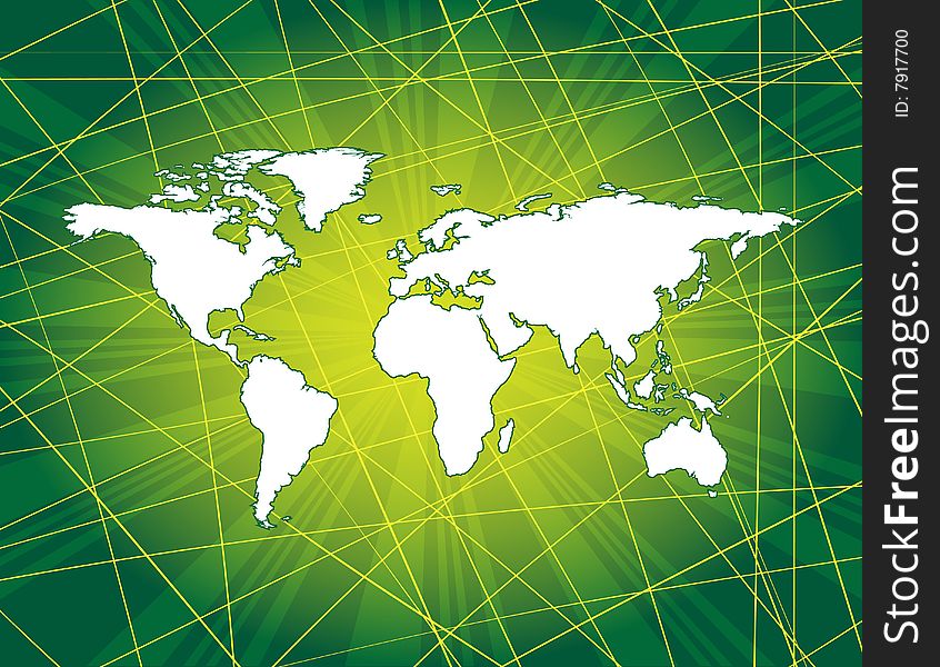 World on the green abstract background. World on the green abstract background