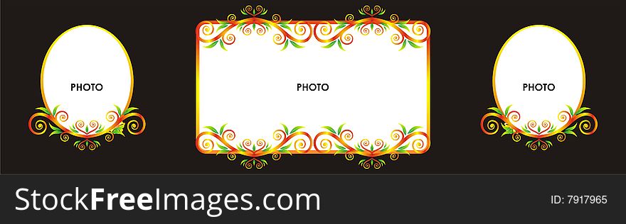 Beautyful blank frame with artistic flower design. Beautyful blank frame with artistic flower design