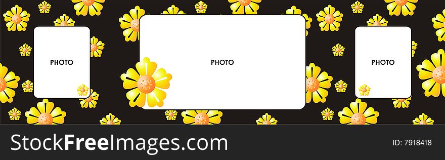 Beautyful blank frame with artistic flower design. Beautyful blank frame with artistic flower design