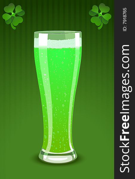 Vector illustration of a green beer glass