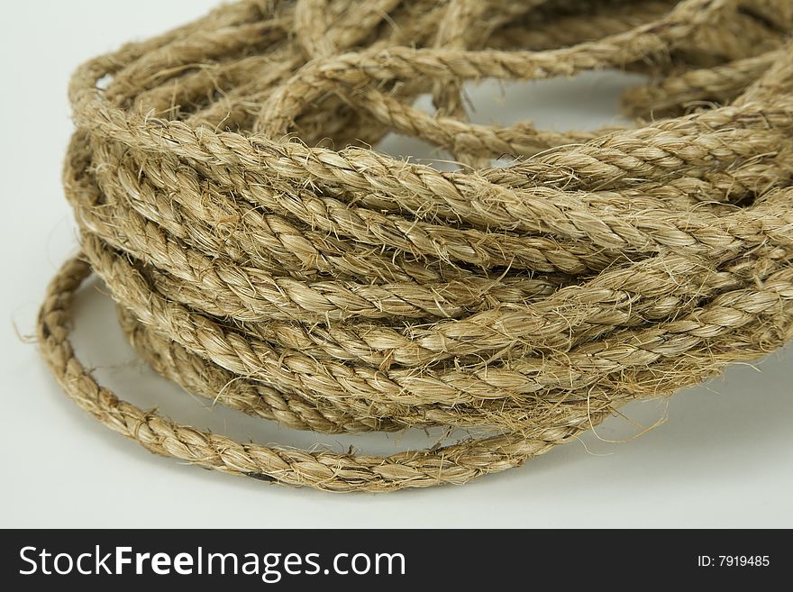 A rope is strung in a knot