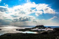 Rhodes- View To Lindos Royalty Free Stock Images Rhodes- View To Lindos Royalty Free Stock Images
