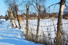 Winter In The Siberian Village Stock Image Winter In The Siberian Village Stock Image