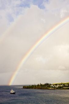 Rainbow Over Ferry Stock Photo Rainbow Over Ferry Stock Photo