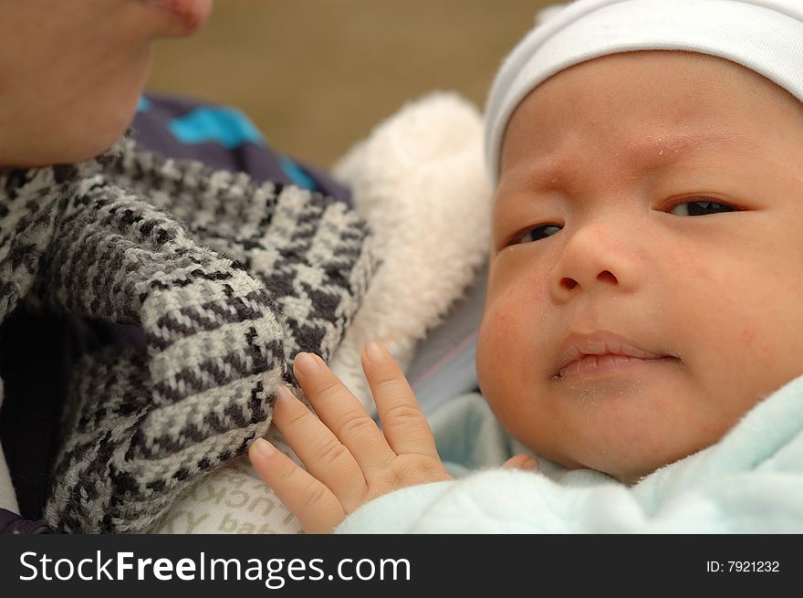 It is a Chinese infant face.