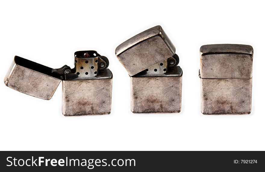 Three old brass cigarette lighters