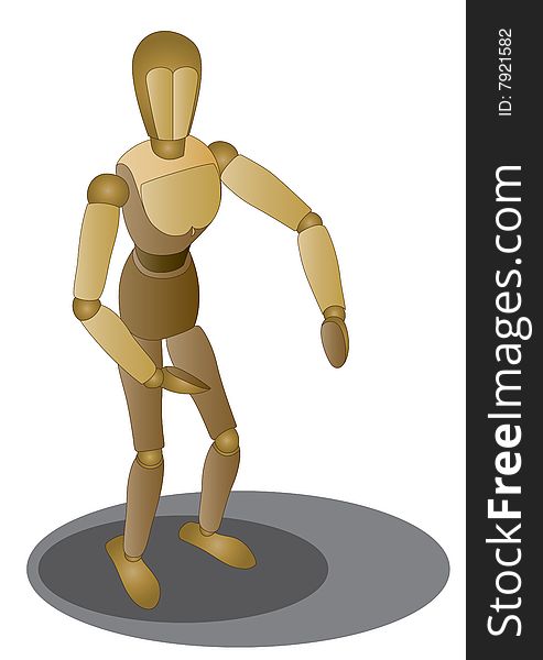 Wooden model man posing for drawing. Wooden model man posing for drawing