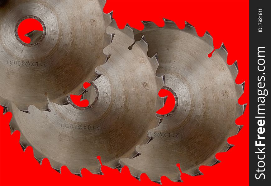 The tool of the carpenter a saw disk. The tool of the carpenter a saw disk