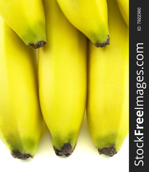 Yellow bananas isolated on white background