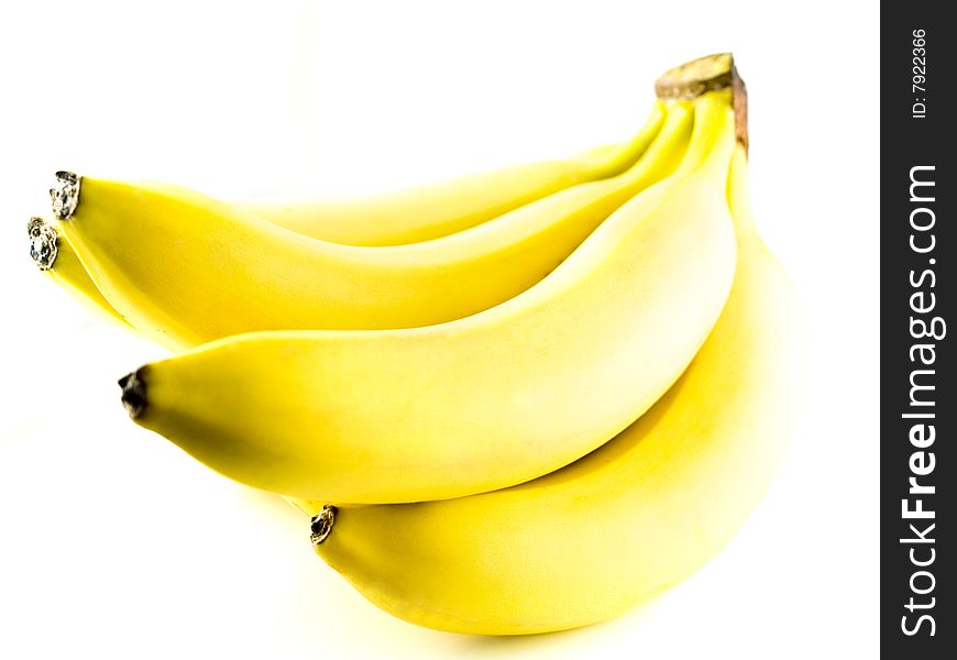 Yellow bananas isolated on white background