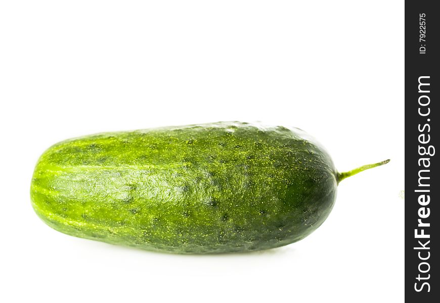 Green cucumber isolated on white background