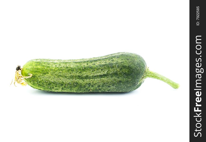 Green cucumber isolated on white background