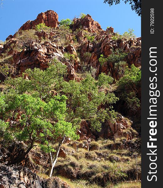 Surrounded countryside on the El Questro Gorge road, Kimberley. Western Australia. Australia. Surrounded countryside on the El Questro Gorge road, Kimberley. Western Australia. Australia