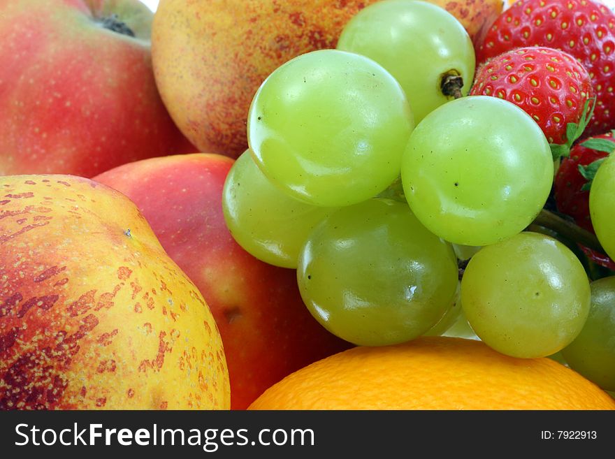 Background of ripe, summer fruits.