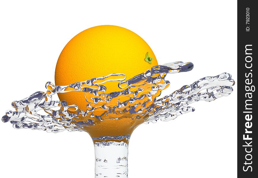 Orange In Water Splash