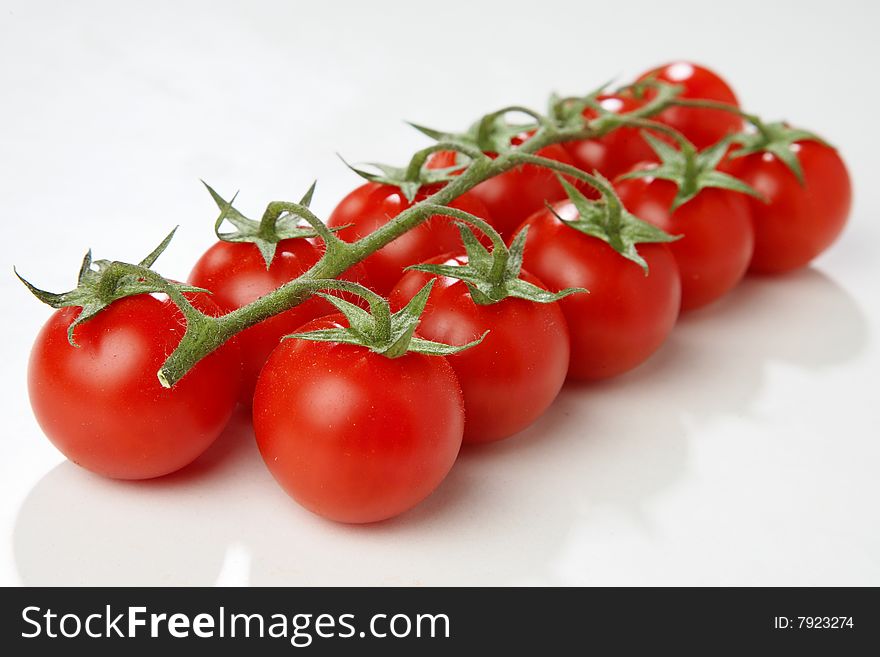 Red tomato vegetable on table