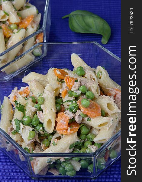 Pasta with vegetable on plate