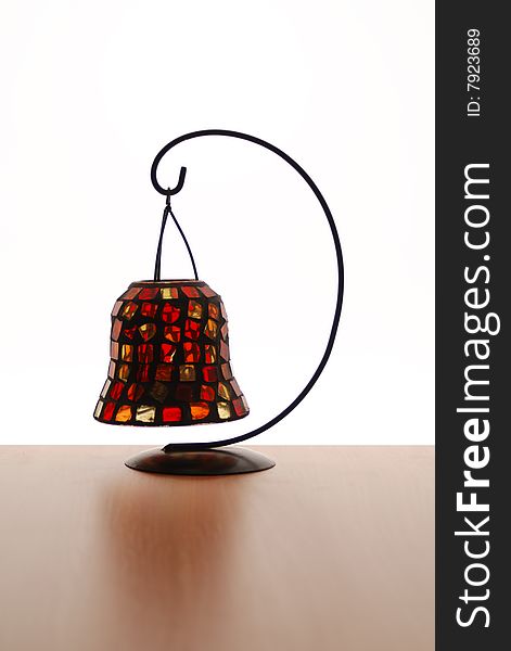 Alight candle black table lamp with glass. Alight candle black table lamp with glass