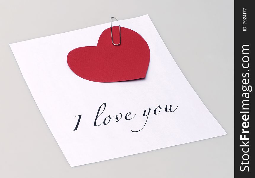 Message with text  I love you