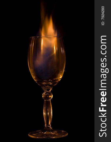 Glass, Cocktail, Fire.