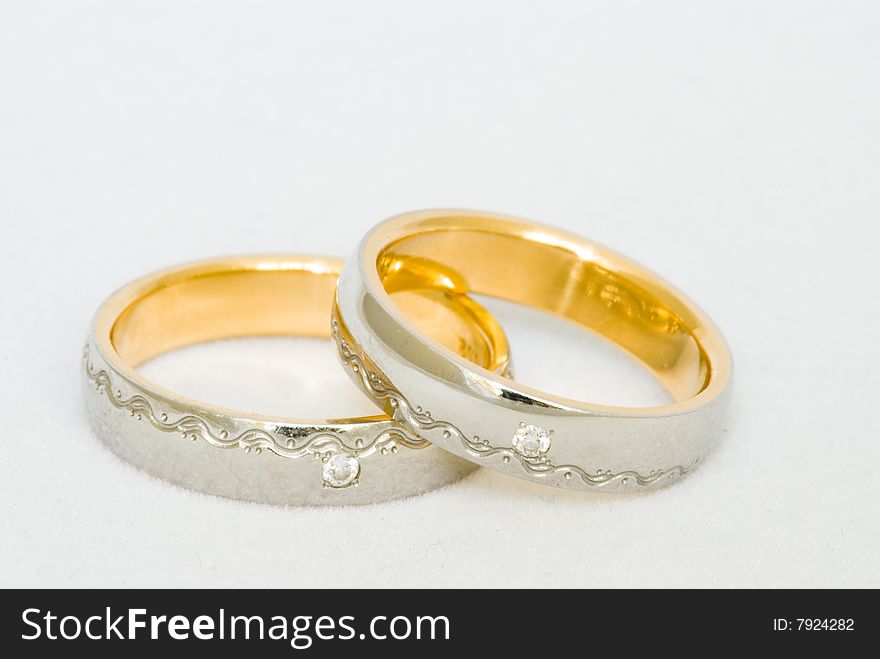 Couple ring with golden and white color