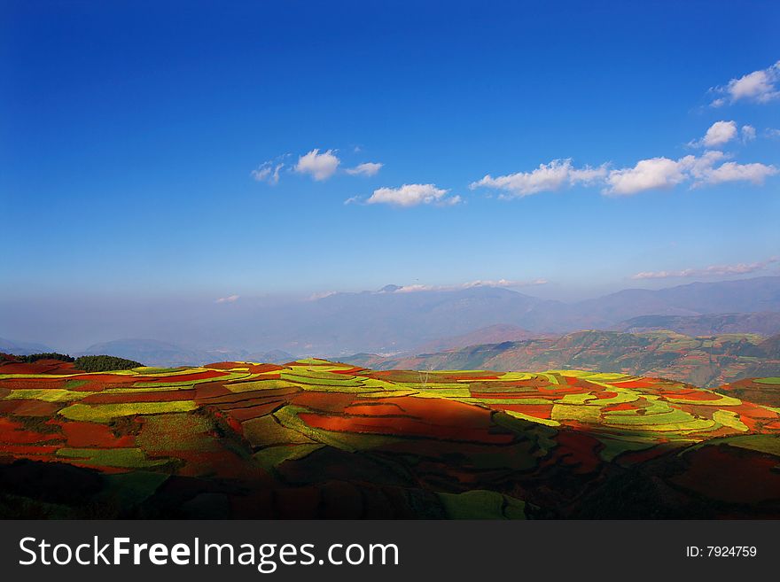 It is red land in yunan. It is red land in yunan