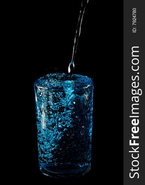 Glasse with drink. Isolated on a black background
