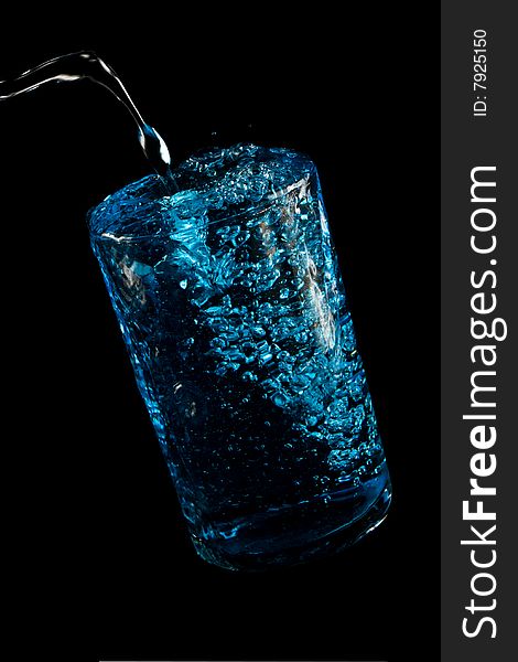 Glasse with drink.  Isolated on a black background