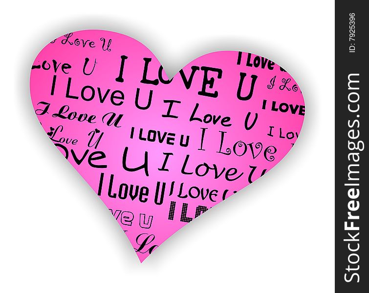 Heart background with i love you text. Heart background with i love you text