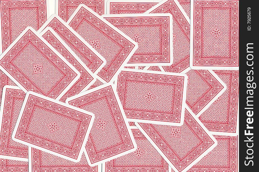 Background from playing cards close up