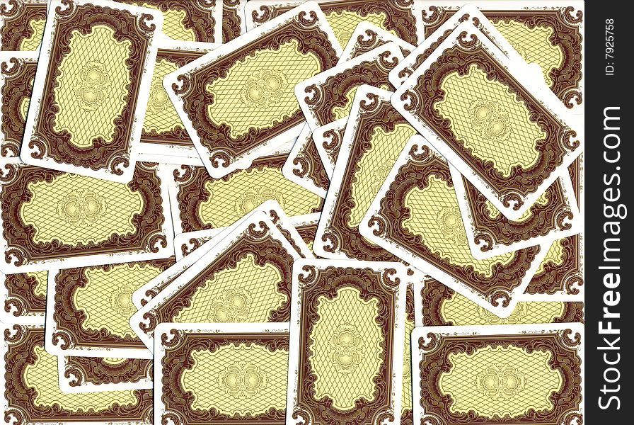 Background from playing cards close up