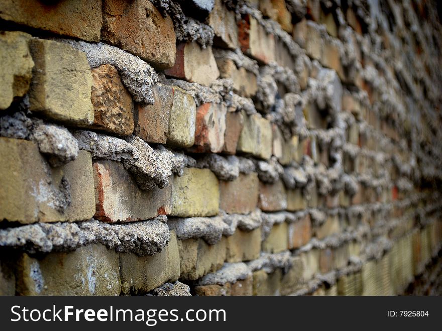 Detail shot of an old brick wall. Detail shot of an old brick wall