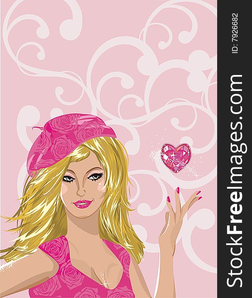 Beauty girls portrait vector illustration. Beauty girls portrait vector illustration