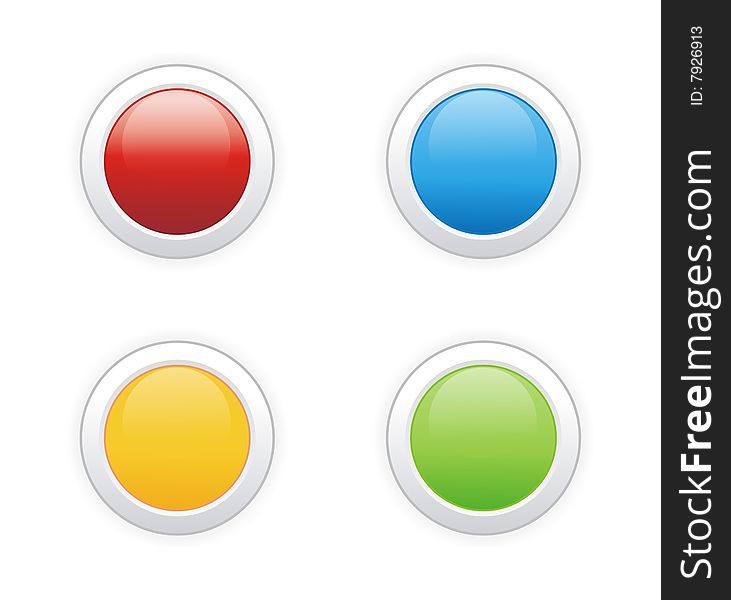 Vector buttons in four different colors