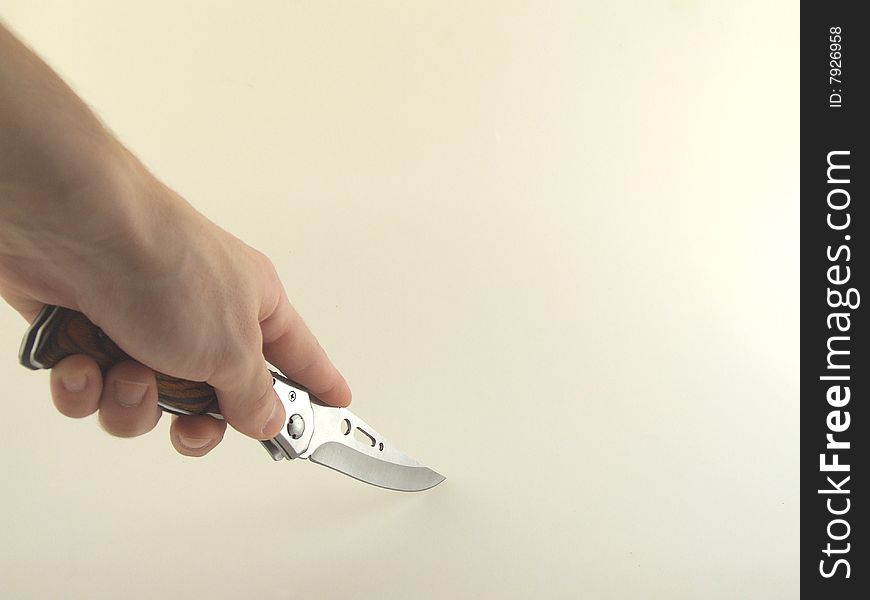 Hunting knife on white background
