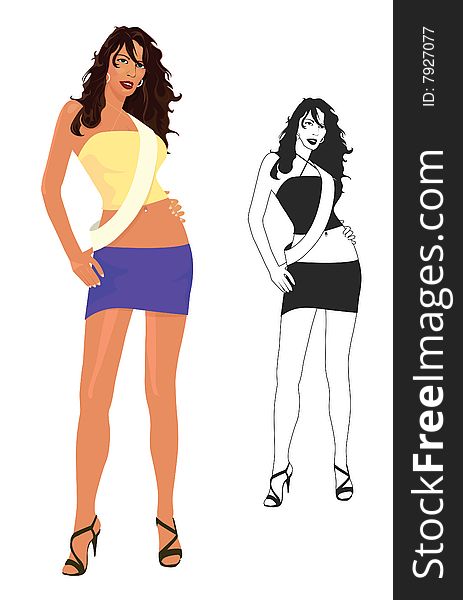 female model standing and posing. female model standing and posing