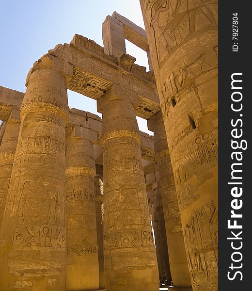 Colonnade at Karnak Temple. Thebes. Egypt series. Colonnade at Karnak Temple. Thebes. Egypt series