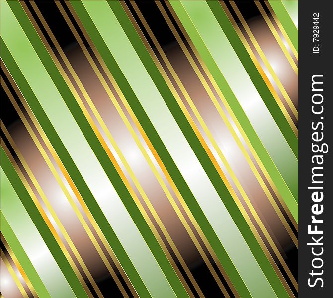 An illustrated background with an abstract design of diagonal striped pattern in green,golden and brown colors. An illustrated background with an abstract design of diagonal striped pattern in green,golden and brown colors.
