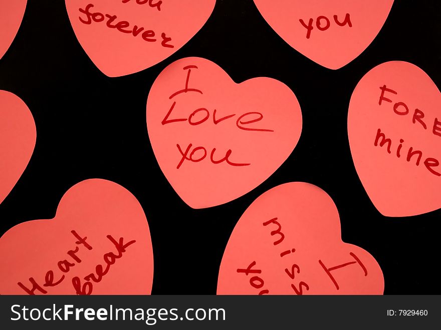 Grateful cards of valentine day on the black background. Grateful cards of valentine day on the black background
