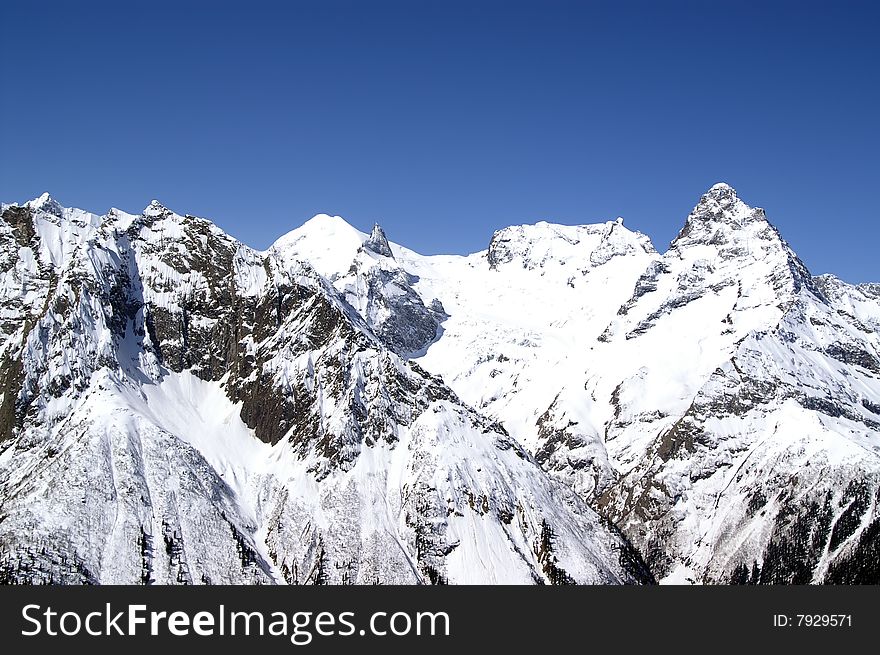 Caucasus Mountains. Dombaj. Winter resot