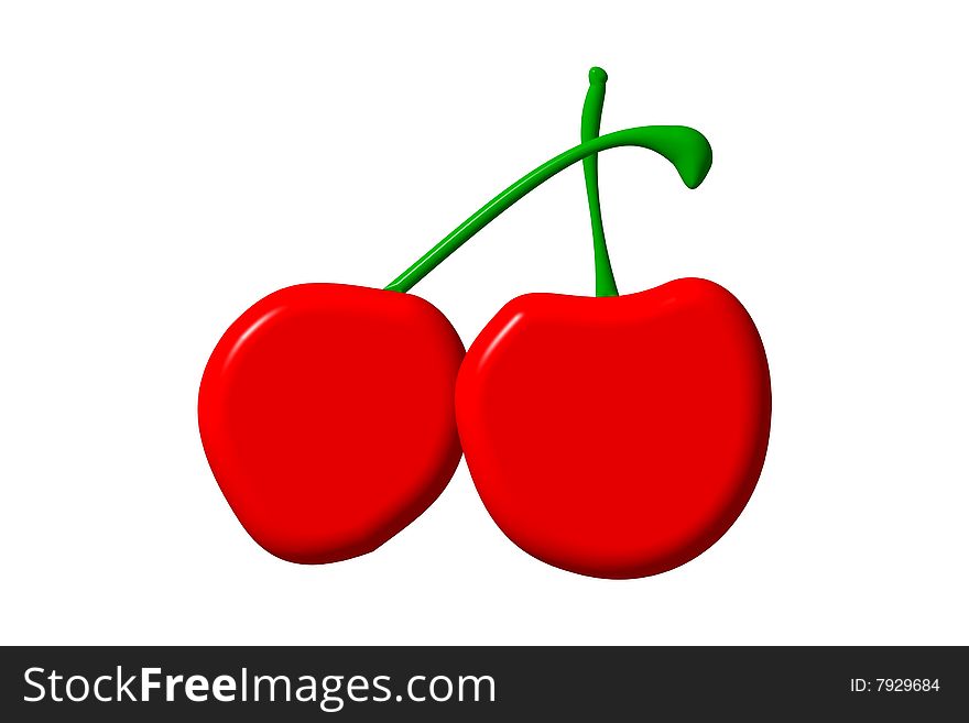 Red cherry - computer generated image
