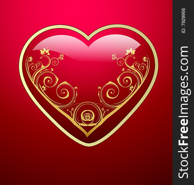 Beautiful glossy heart illustration design. Beautiful glossy heart illustration design