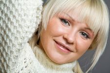 Close-up Portrait Of Lovely Blond Woman Royalty Free Stock Photography Close-up Portrait Of Lovely Blond Woman Royalty Free Stock Photography